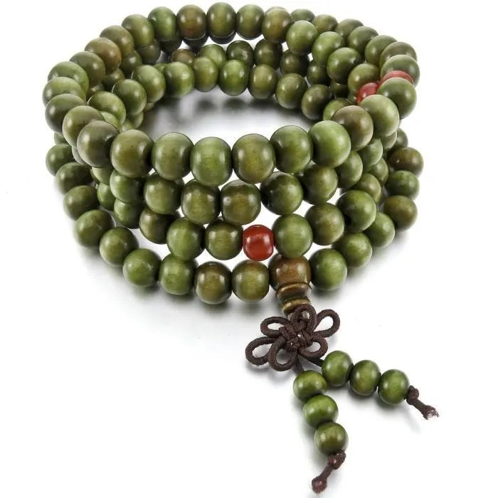 Mala en Bois de Santal Naturel Vert