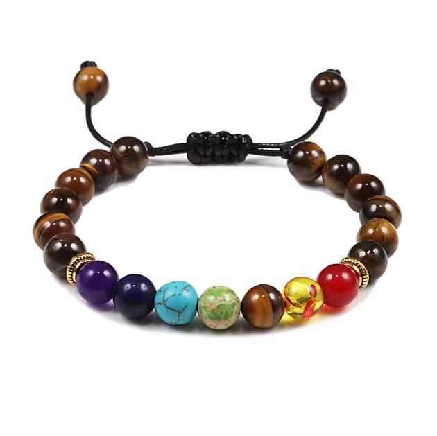 BraceletChakraPerlesBouddhisteGuerison