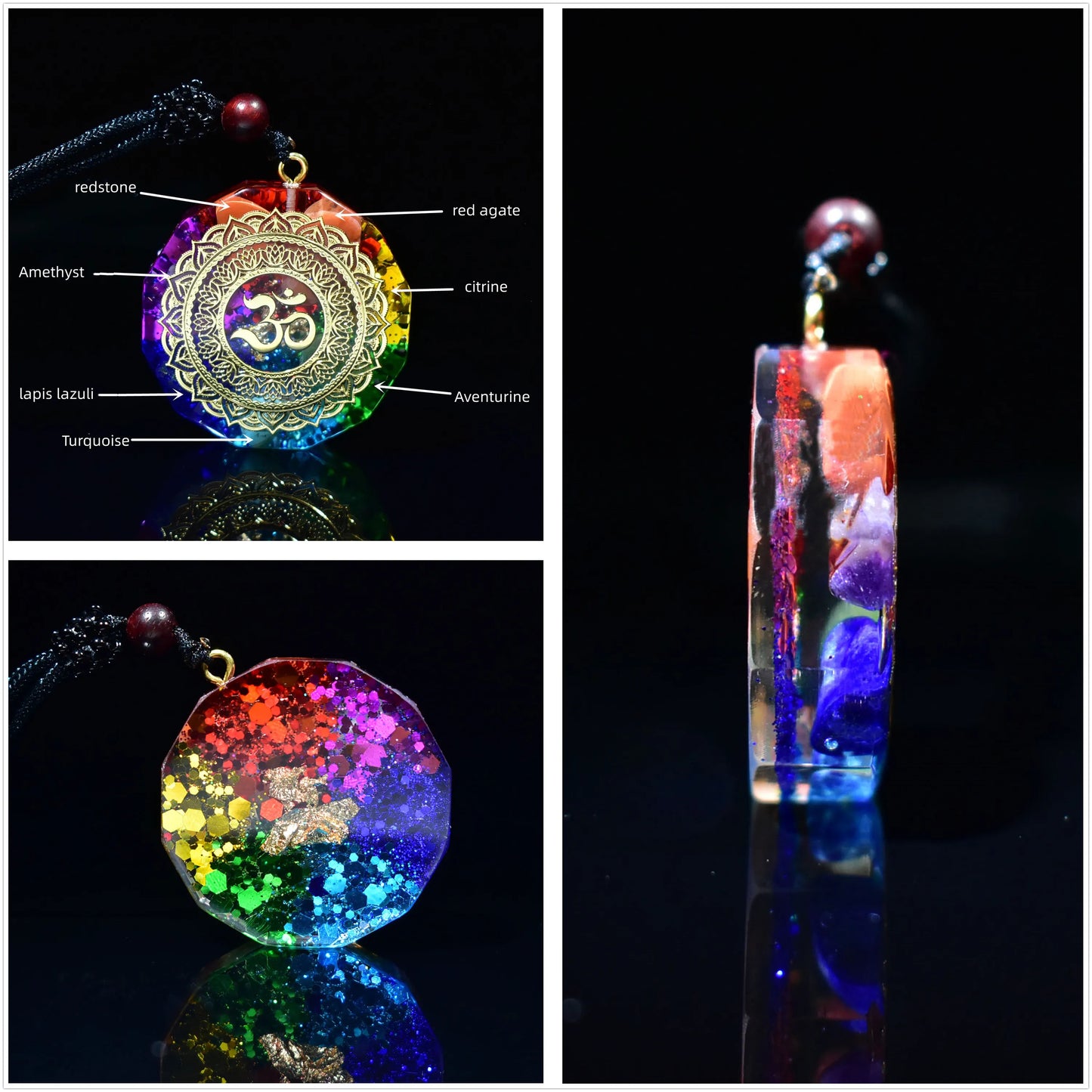Pendentif Orgonite Om