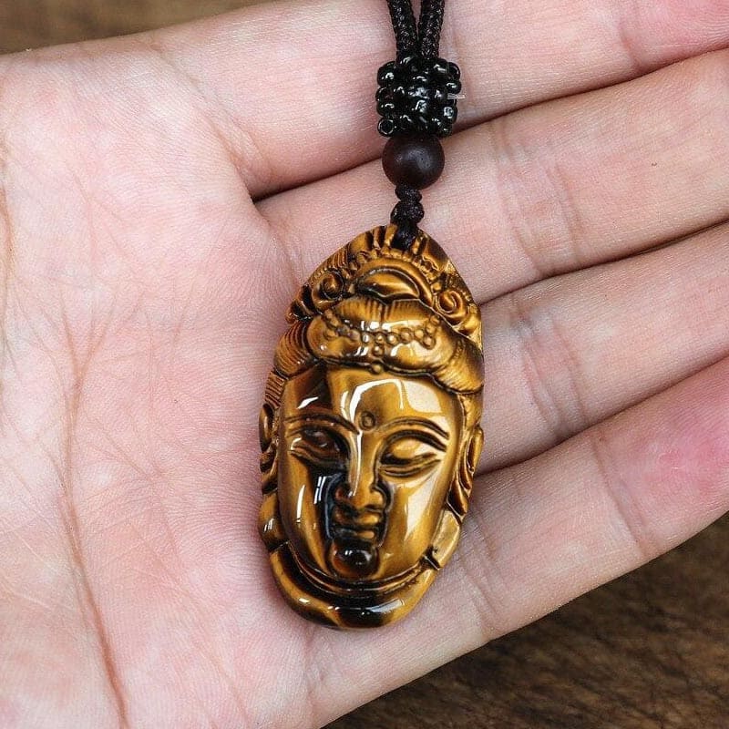 Pendentif oeil de tigre bouddha