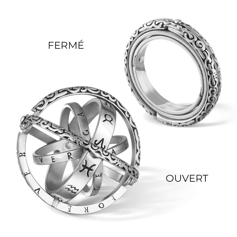 anneau argent astronomique