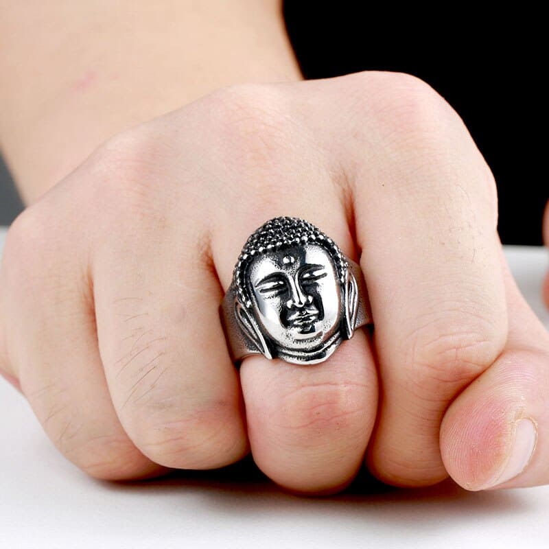 bague argent bouddha