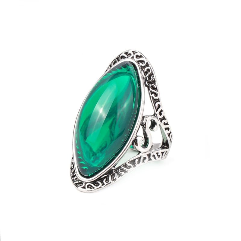 bague argent pierre verte