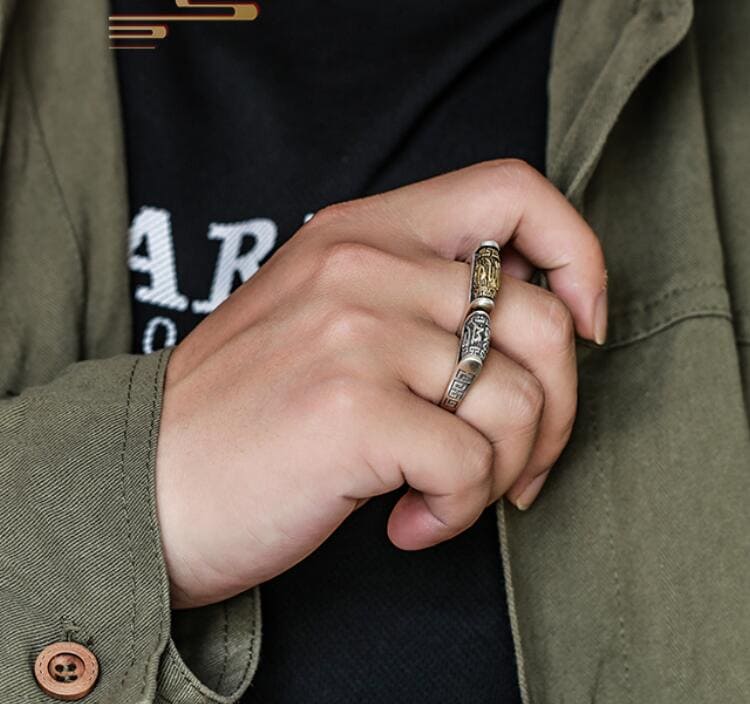 bague tibetaine tournante