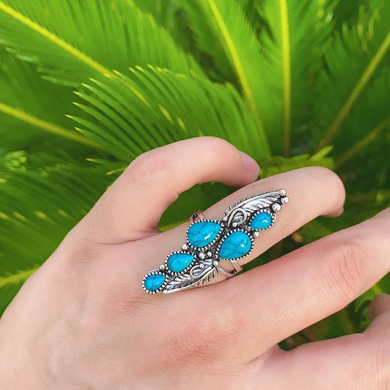 bague turquoise et argent