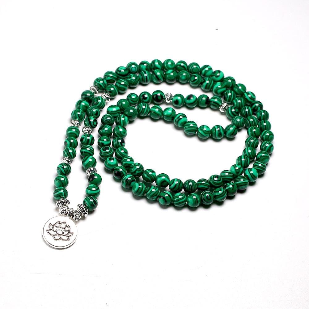 bracelet mala malachite tibetain