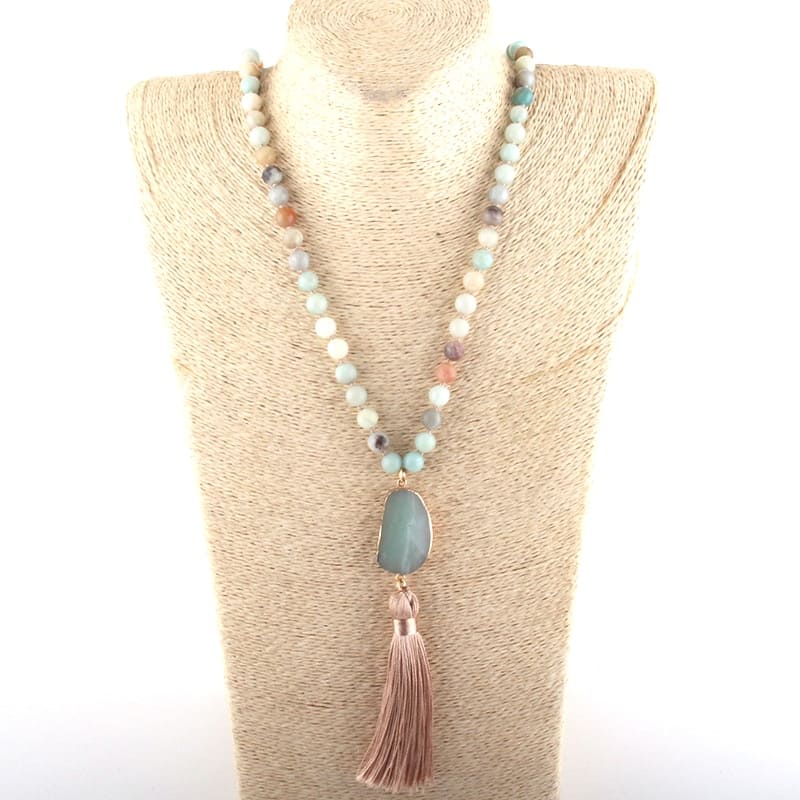 collier mala 108 amazonite