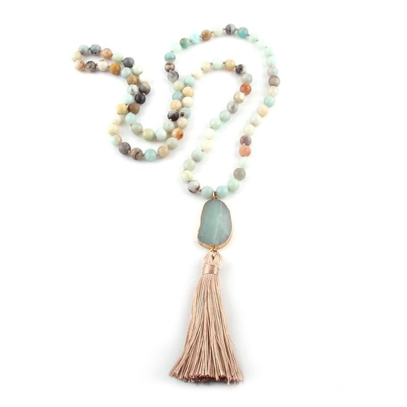 collier mala amazonite