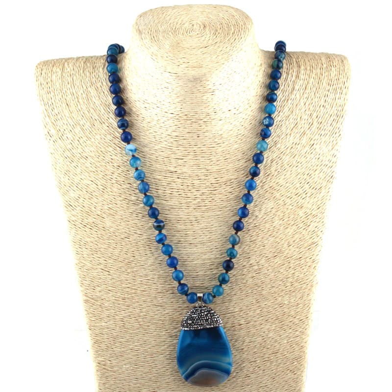 collier pierre naturelle bleu