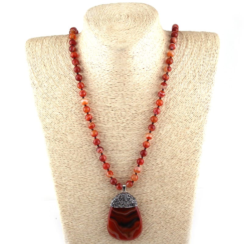 collier pierre naturelle orange