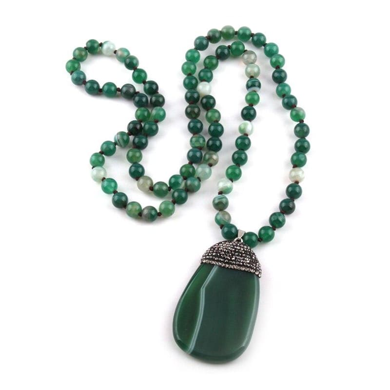 collier pierre verte