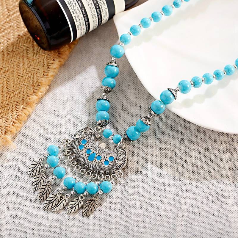 collier tibetain bleu ancien