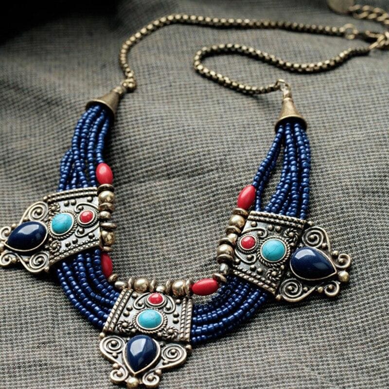 vintage collier tibetain