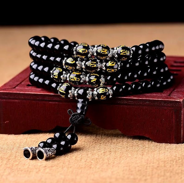 Bracelet Mala Obsidienne Onyx