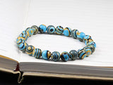 Bracelet Perles Malachites Bleue