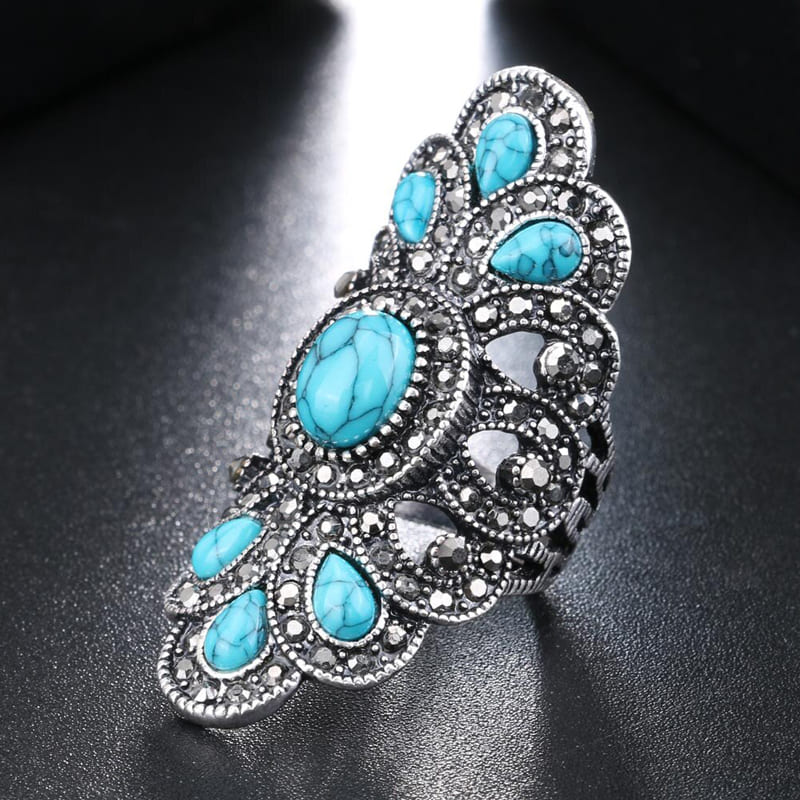 bague tibetaine turquoise
