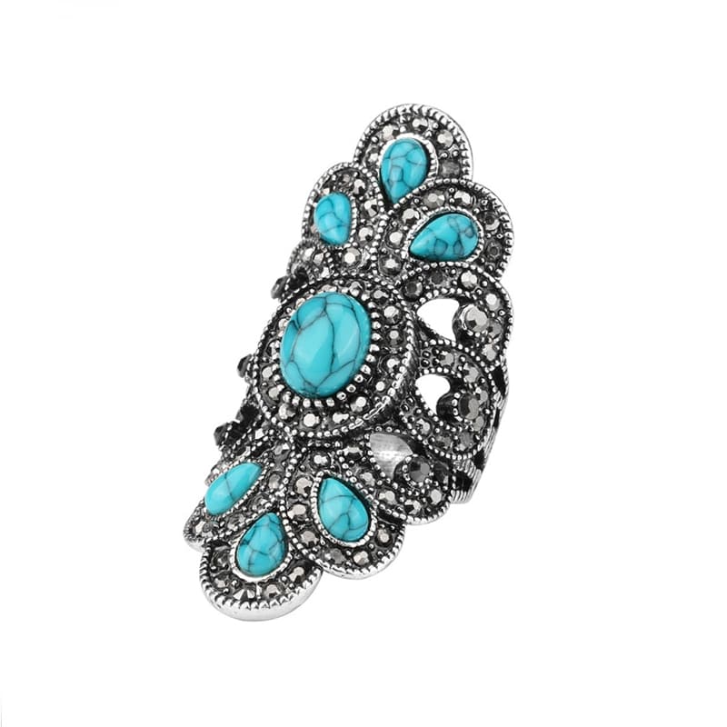 bague turquoise tibetaine