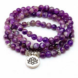 bracelet mala tibetain cristal violet
