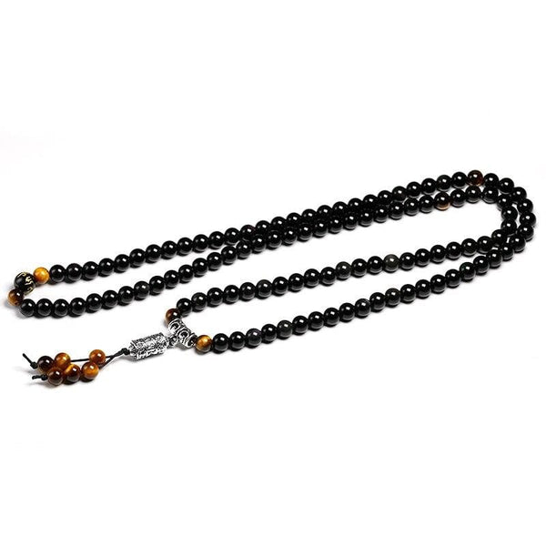 bracelet mala tibetain obsidienne