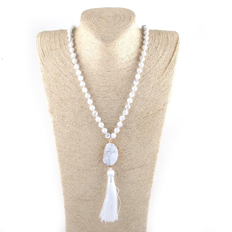 collier mala perle naturelle blanche