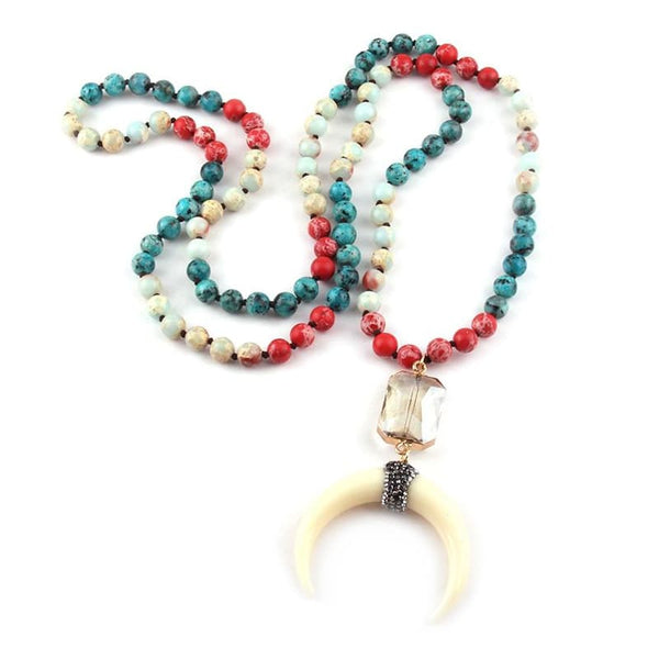 collier mala rouge lune