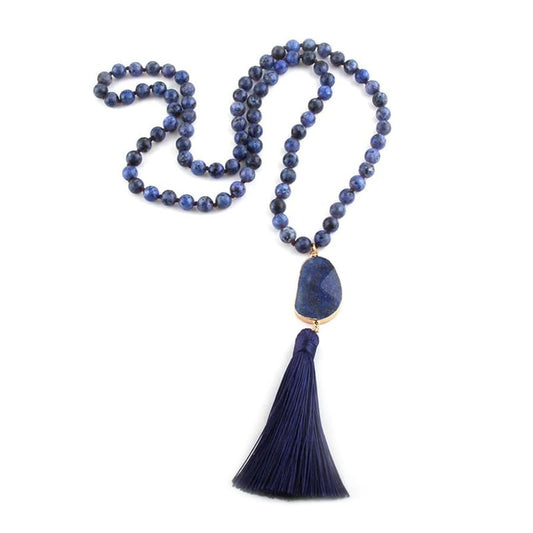 collier pierre bleu fonce